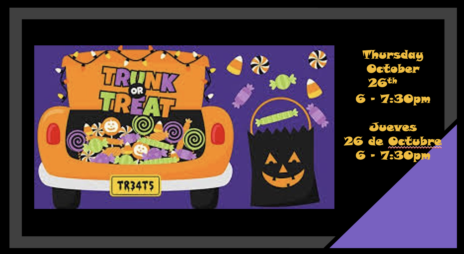  Trunk or Treat October 26